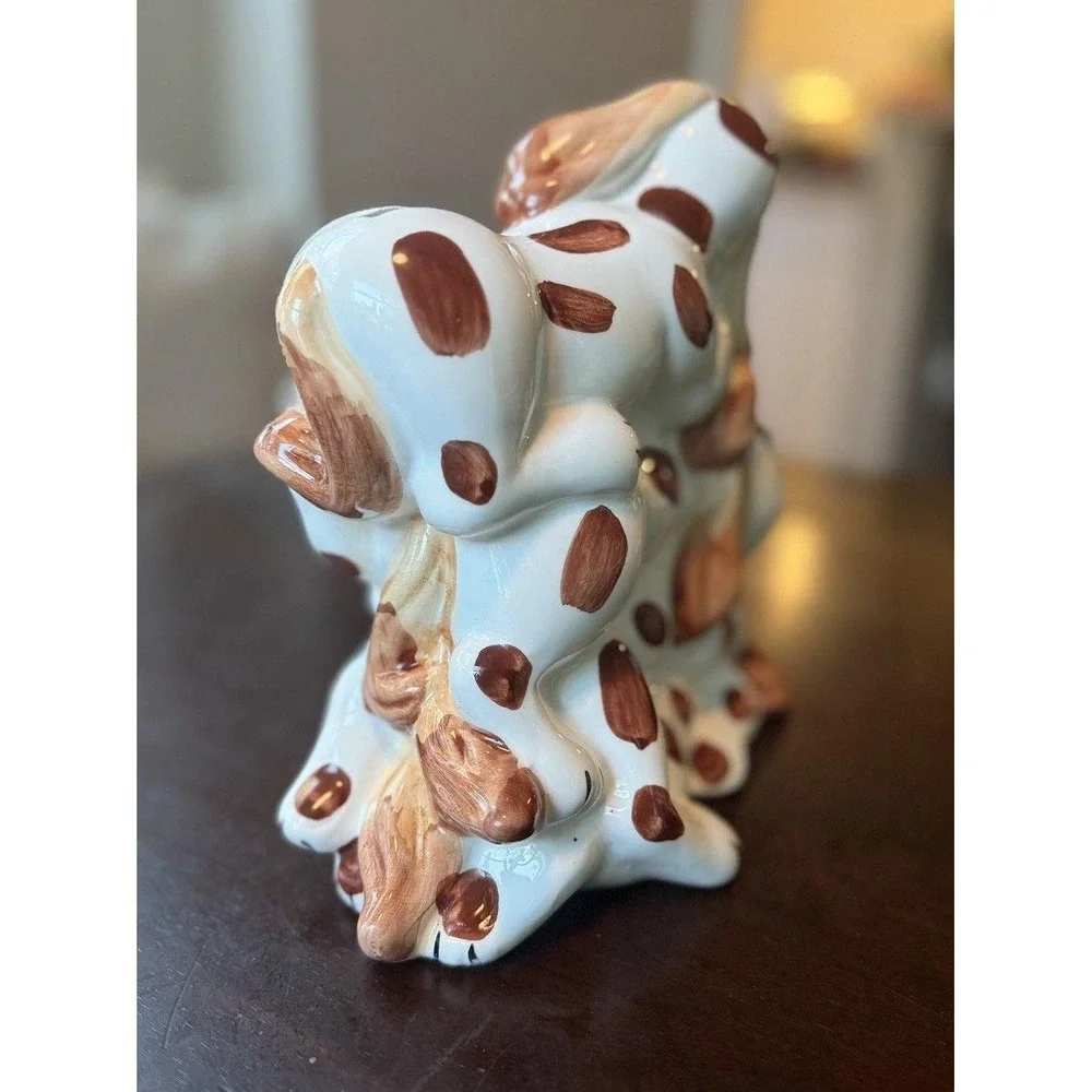PILE OF PUPPIES - Vintage, Hard to Find, Hand Painted Ceramic Savings Bank 1970s